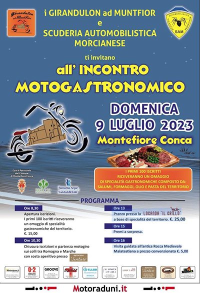 Locandina evento INCONTRO MOTOGASTRONOMICO