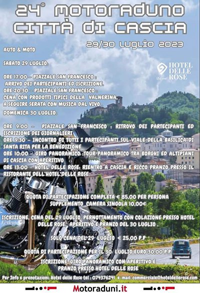 Locandina evento 24° MOTORADUNO CITTA' DI CASCIA