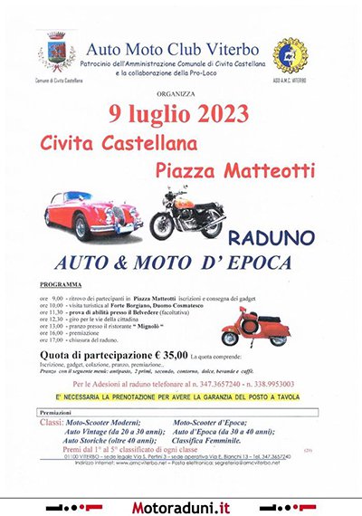 Locandina evento RADUNO AUTO MOTO D'EPOCA