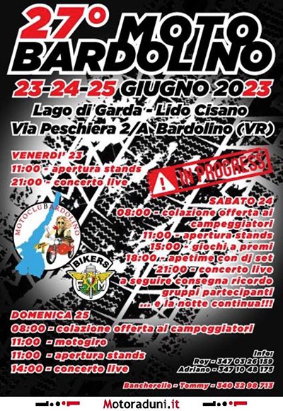 Locandina evento 27° MOTO BARDOLINO