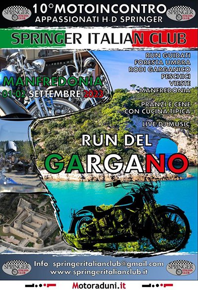 Locandina evento 10° MOTOINCONTRO SPRINGER ITALIAN CLUB - RUN DEL GARGANO