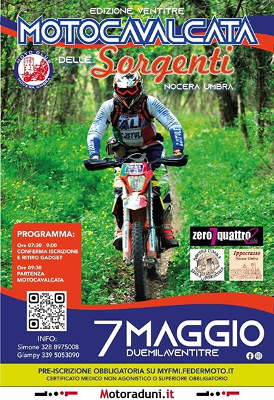 Locandina evento 23^ MOTOCAVALCATA DELLE SORGENTI