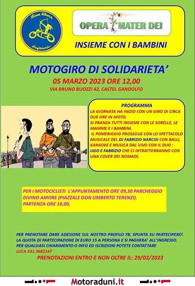 Locandina evento MOTOGIRO DI SOLIDARIETA'