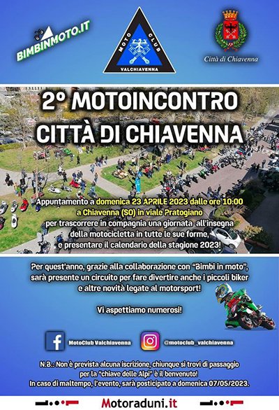 Locandina evento 2° MOTOINCONTRO CITTA' DI CHIAVENNA