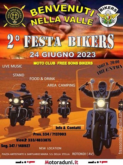 Locandina evento 2° FESTA BIKERS BENVENUTI NELLA VALLE