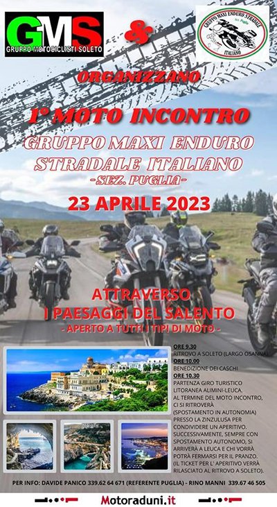 Locandina evento 1° MOTO INCONTRO GRUPPO MAST ENDURO STRADALE ITALIANO SEZ. PUGLIA