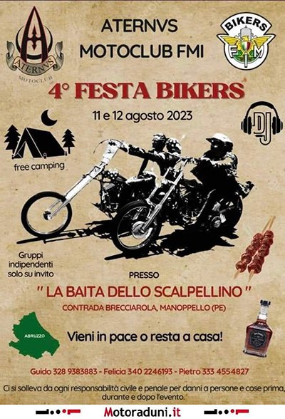 Locandina evento 4° FESTA BIKERS