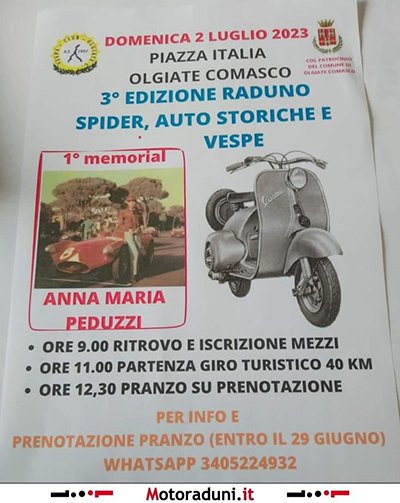 Locandina evento 3° EDIZIONE RADUNO SPIDER, AUTO STORICHE E VESPE