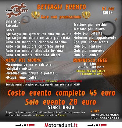Locandina evento EMILIA RUSTY - FESTA DEI MOTORI