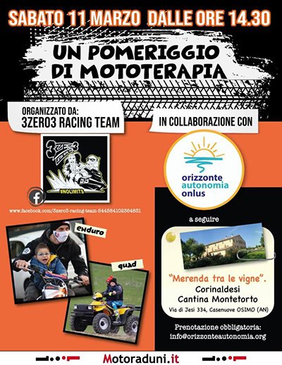 Locandina evento UN POMERIGGIO DI MOTOTERAPIA
