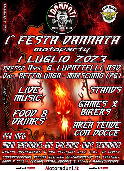 Locandina evento 1^ FESTA DANNATA