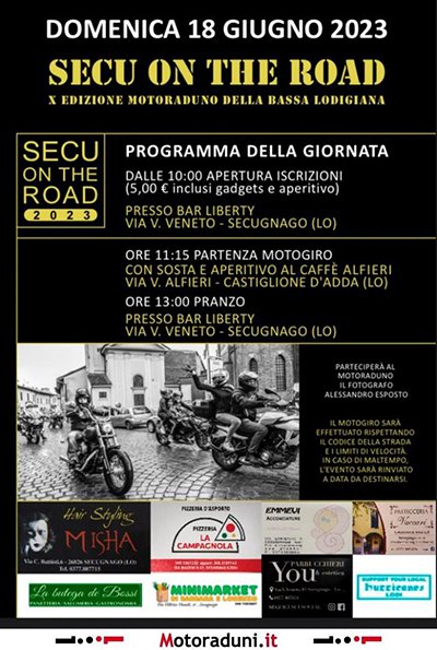 Locandina evento SECU ON THE ROAD