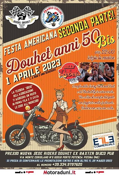Locandina evento FESTA AMERICANA - DOUHET ANNI 50 - SECONDA PARTE!