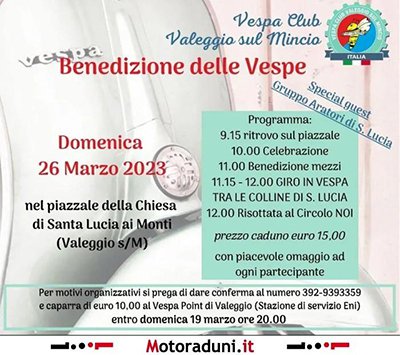 Locandina evento BENEDIZIONE DELLE VESPE