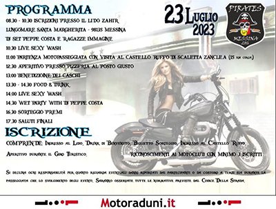 Locandina evento 7° MOTORADUNO PIRATES MESSINA