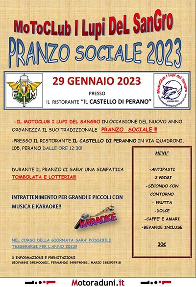 Locandina evento PRANZO SOCIALE
