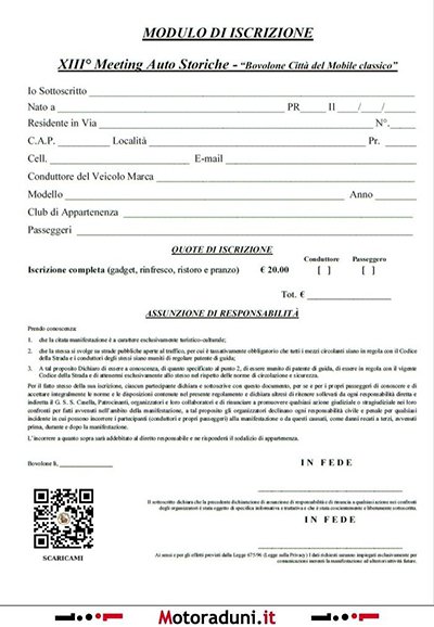 Locandina evento XIII MEETING AUTO STORICHE BOVOLONE CITTA' DEL MOBILE CLASSICO