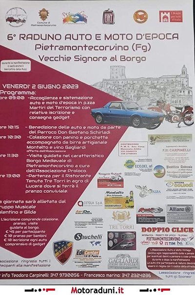 Locandina evento 6° RADUNO AUTO E MOTO D'EPOCA