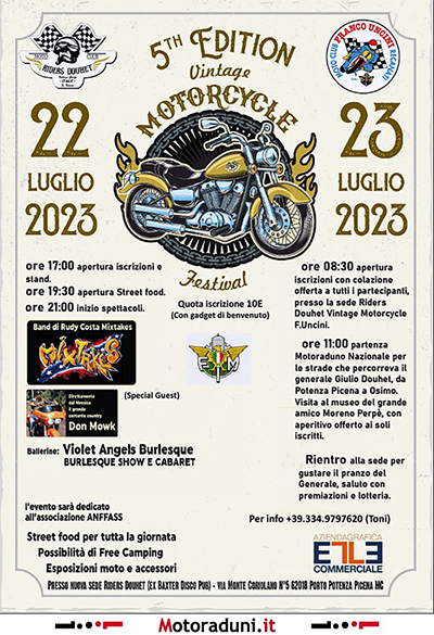 Locandina evento VINTAGE MOTORCYCLE FESTIVAL 5TH EDITIO