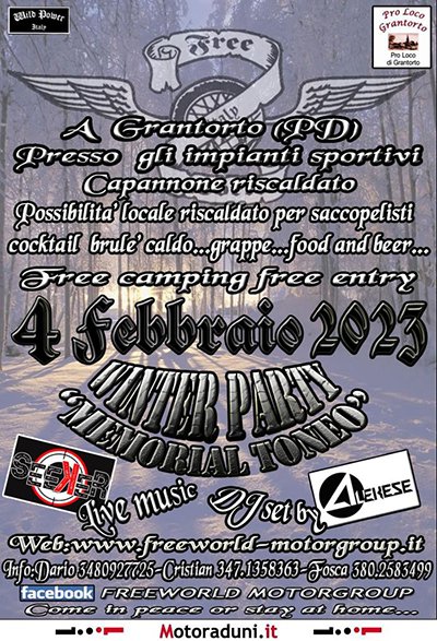Locandina evento WINTER PARTY - MEMORIAL TONEO