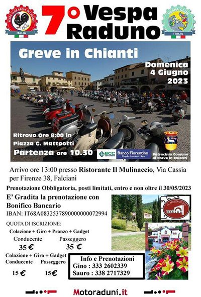 Locandina evento 7° VESPA RADUNO GREVE IN CHIANTI