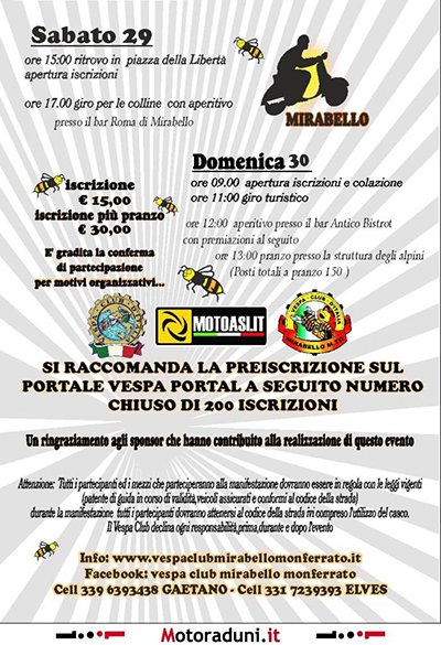 Locandina evento 11° RADUNO NAZIONALE MIRABELLO