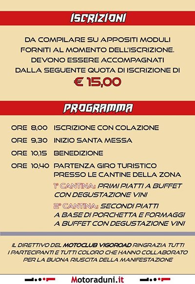 Locandina evento MOTO E VESPA BENEDIZIONE