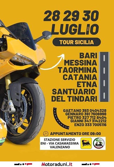 Locandina evento TOUR SICILIA