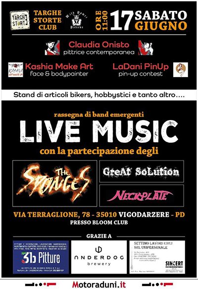 Locandina evento 9° MOTO MUSIC PARTY TARGHE STORTE