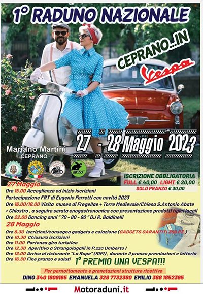 Locandina evento 1° RADUNO NAZIONALE CEPRANO IN VESPA