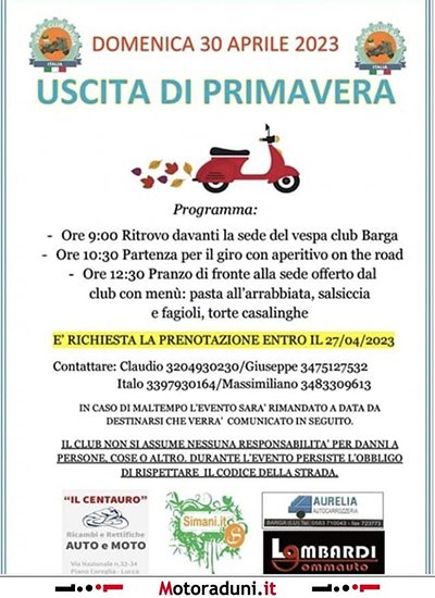 Locandina evento USCITA DI PRIMAVERA