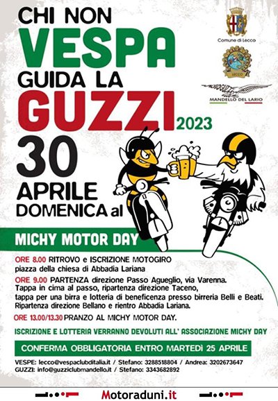 Locandina evento CHI NON VESPA GUIDA LA GUZZI 2023