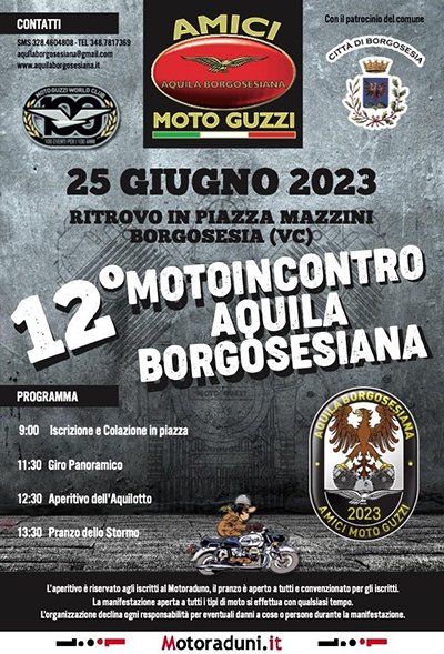 Locandina evento 12° MOTOINCONTRO AQUILA BORGOSESIANA