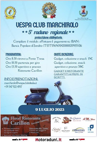 Locandina evento 5° RADUNO REGIONALE MARCHIROLO