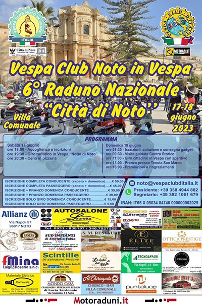 Locandina evento 6° RADUNO NAZIONALE CITTA' DI NOTO