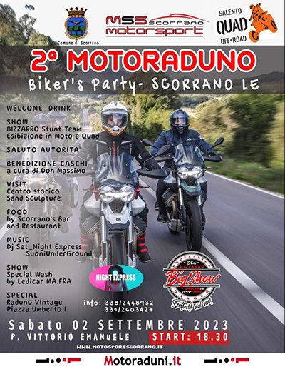 Locandina evento 2° MOTORADUNO BIKER PARTY SCORRANO