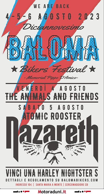 Locandina evento 19° BALOMA BIKERS FRSTIVAL