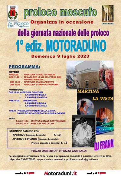 Locandina evento MOTORADUNO CITTA' DI MOSCUFO
