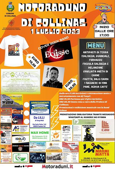 Locandina evento 5° MOTORADUNO DI COLLINAS