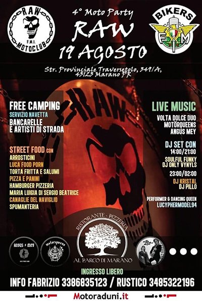 Locandina evento 4° MOTOPARTY RAW