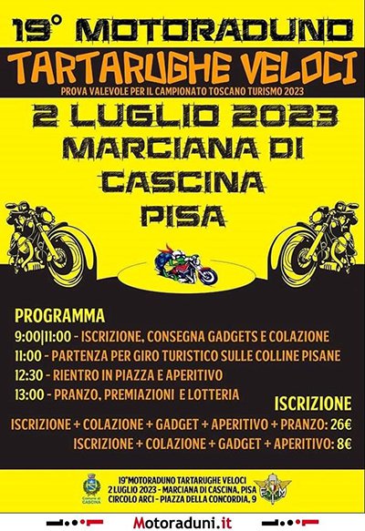 Locandina evento XIX MOTORADUNO TARTARUGHE VELOCI