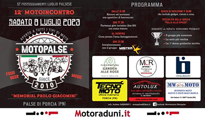 Locandina evento 12° MOTOINCONTRO MOTOPALSE