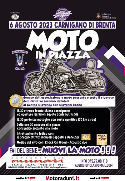Locandina evento MOTO IN PIAZZA 2023