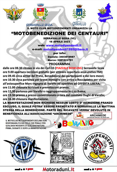 Locandina evento MOTOBENEDIZIONE DEI CENTAURI