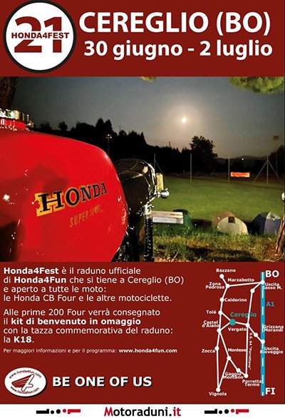 Locandina evento 21° HONDA4FEST