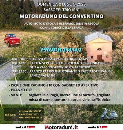 Locandina evento MOTORADUNO DEL CONVENTINO