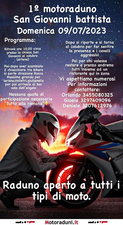 Locandina evento 1° MOTORADUNO SAN GIOVANNI BATTISTA