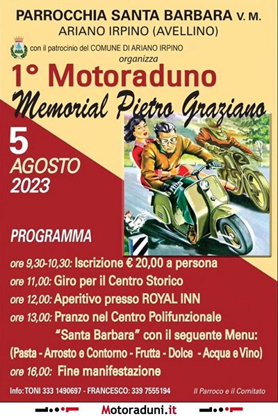 Locandina evento 1° MOTORADUNO MEMORIAL PIETRO GRAZIANO
