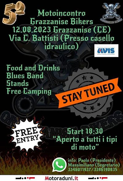 Locandina evento 5° MOTOINCONTRO GRAZZANISE BIKERS