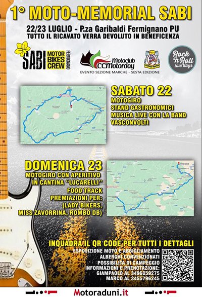 Locandina evento 1° MOTO MEMORIAL SABI